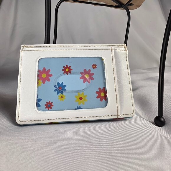 Buxton White patent leather and multicolor daisy ID wallet - Picture 2 of 9